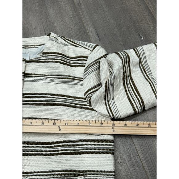 NWOT Madewell Womens Safari Khaki Striped Lined Tweed Button-Front Jacket Size S - Picture 7 of 10